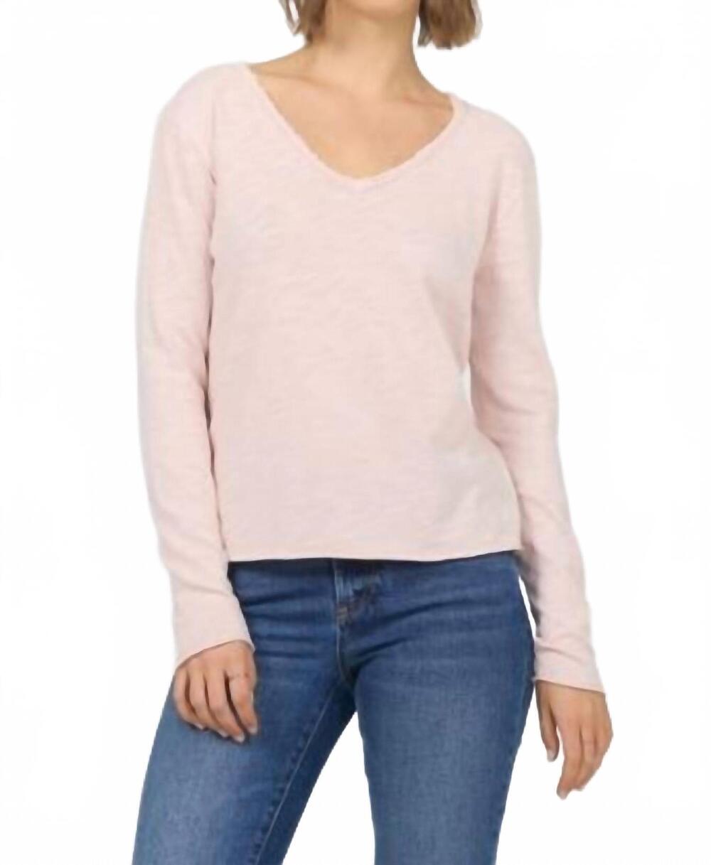 NEW DEAR JOHN DENIM vanya long sleeve top in rose smoke
